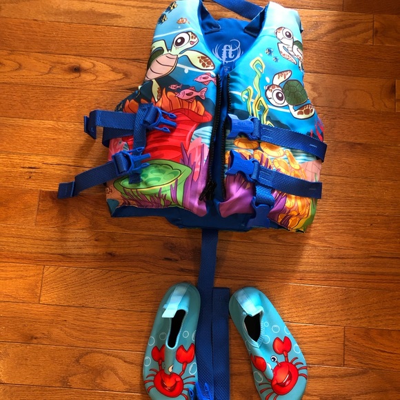 Swim Kids Water Safety Vest And Water Shoes Poshmark